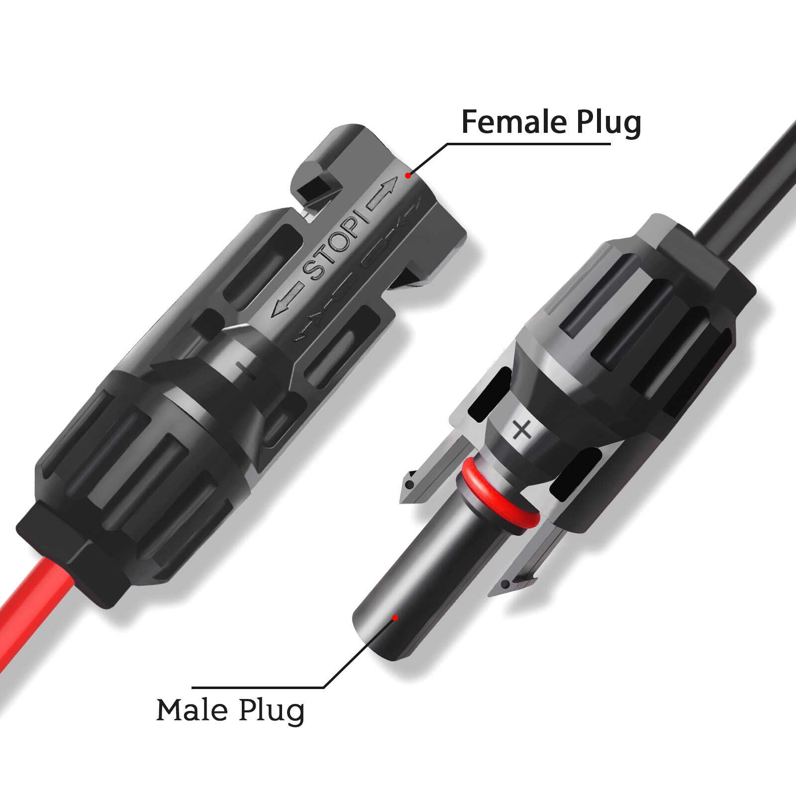 Solar Connector to DC 5.5mmx2.1mm Adapter Extension Cable 16AWG 8mm, 4mmx1.7mm