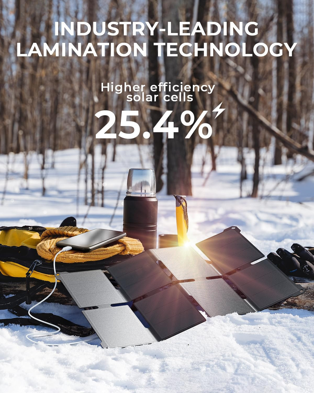 Ultra-Light 25W Waterproof Solar Charger with USB-A/C Ports for Travel & Camping