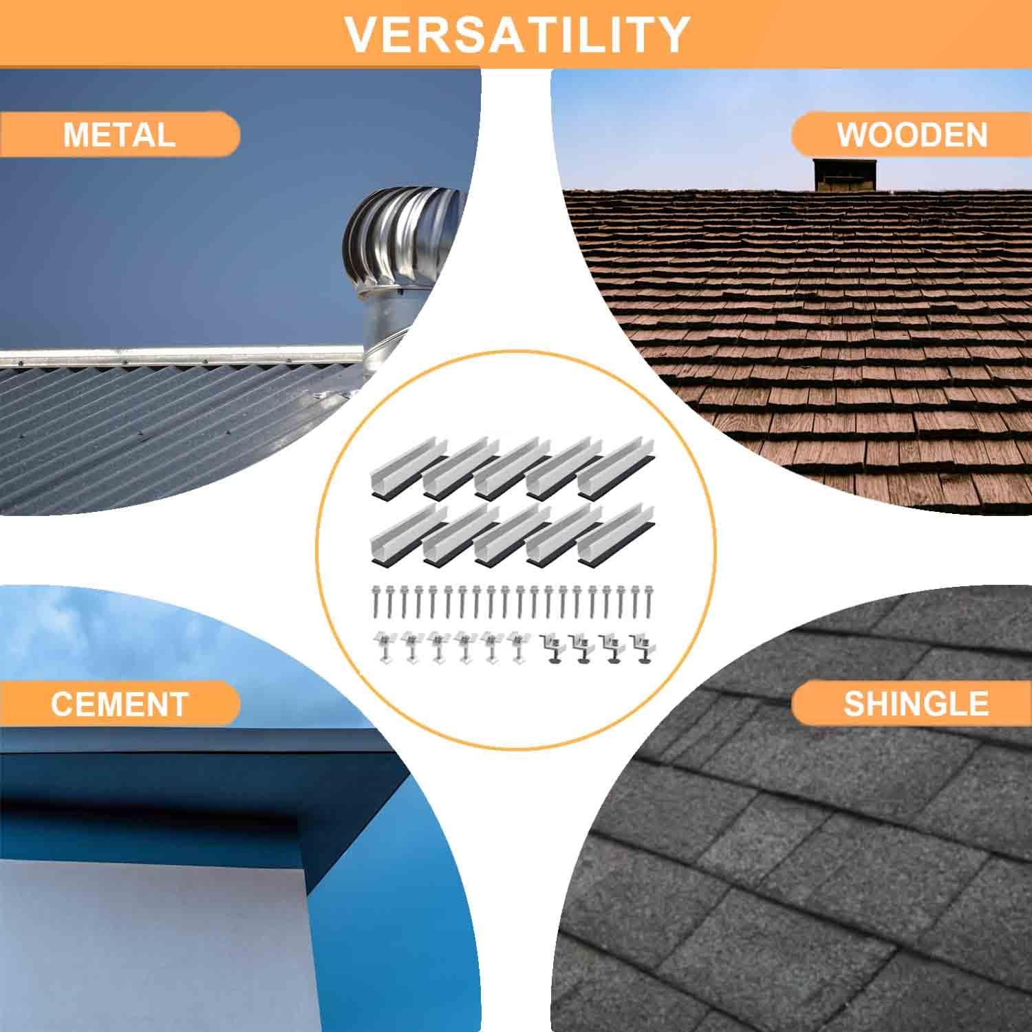 Solar Panel Mounting Brackets, Roof Mount Kit, Rails and Clamps Included for …