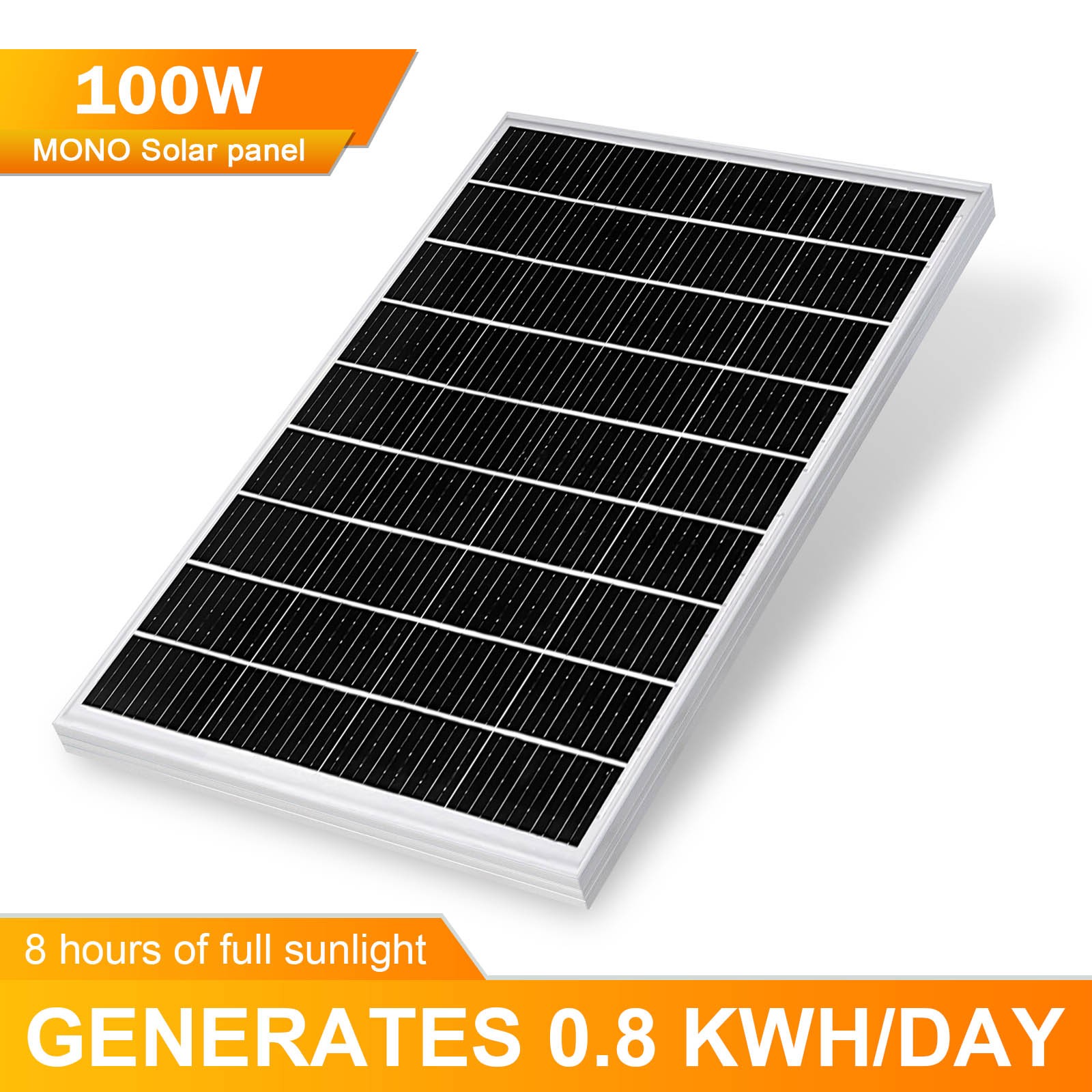 100W 12V Solar Panel Monocrystalline PV Power Charger For Home RV Marine Car