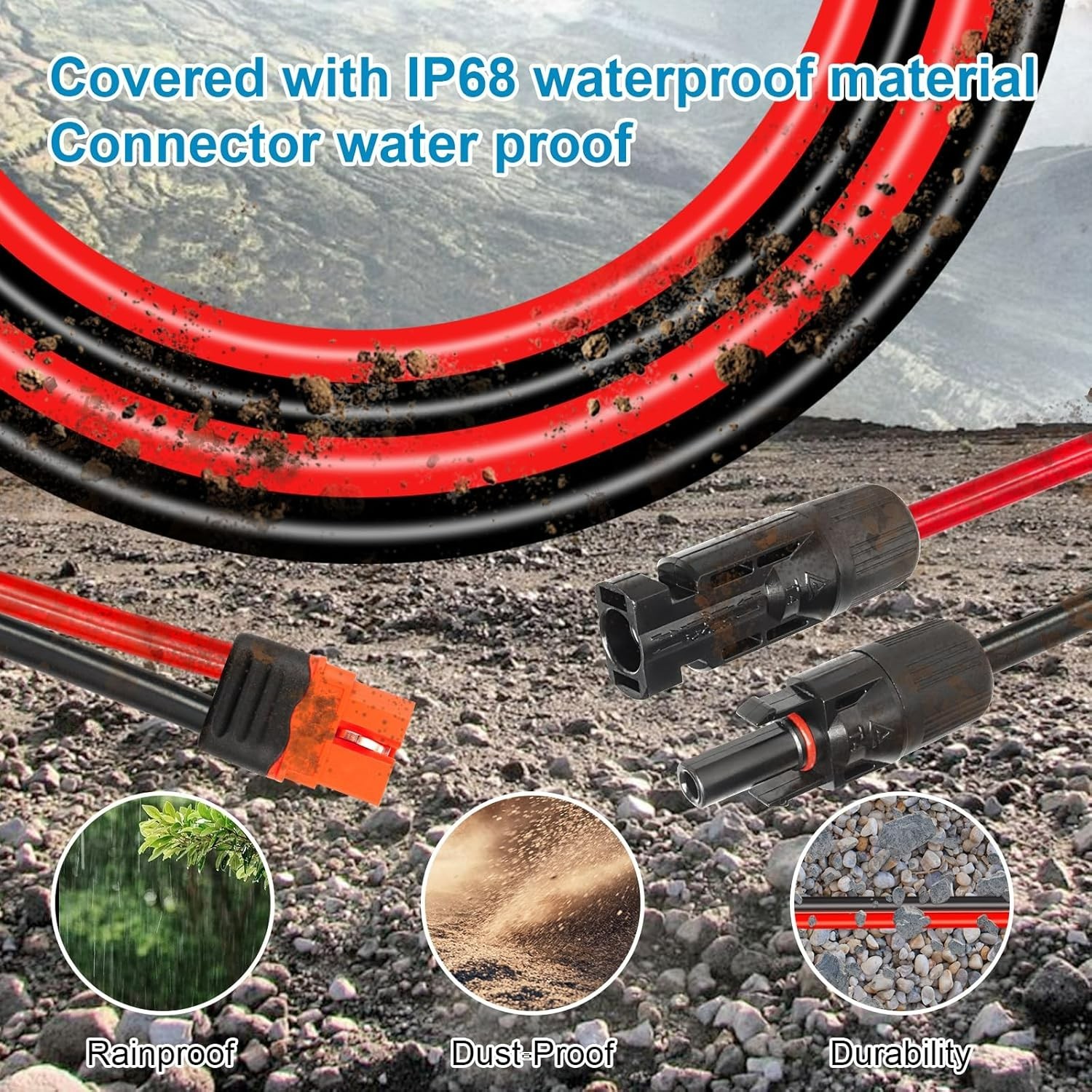 10AWG 20FT Solar to XT60i Extension Cable 3 6 10 35 50 75 100FT Heavy Duty