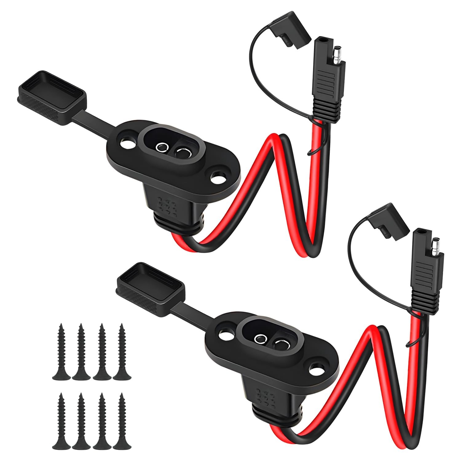 2 Pack SAE Quick Connector Harness， 1FT 10AWG SAE Adapter Male Plug to Female…