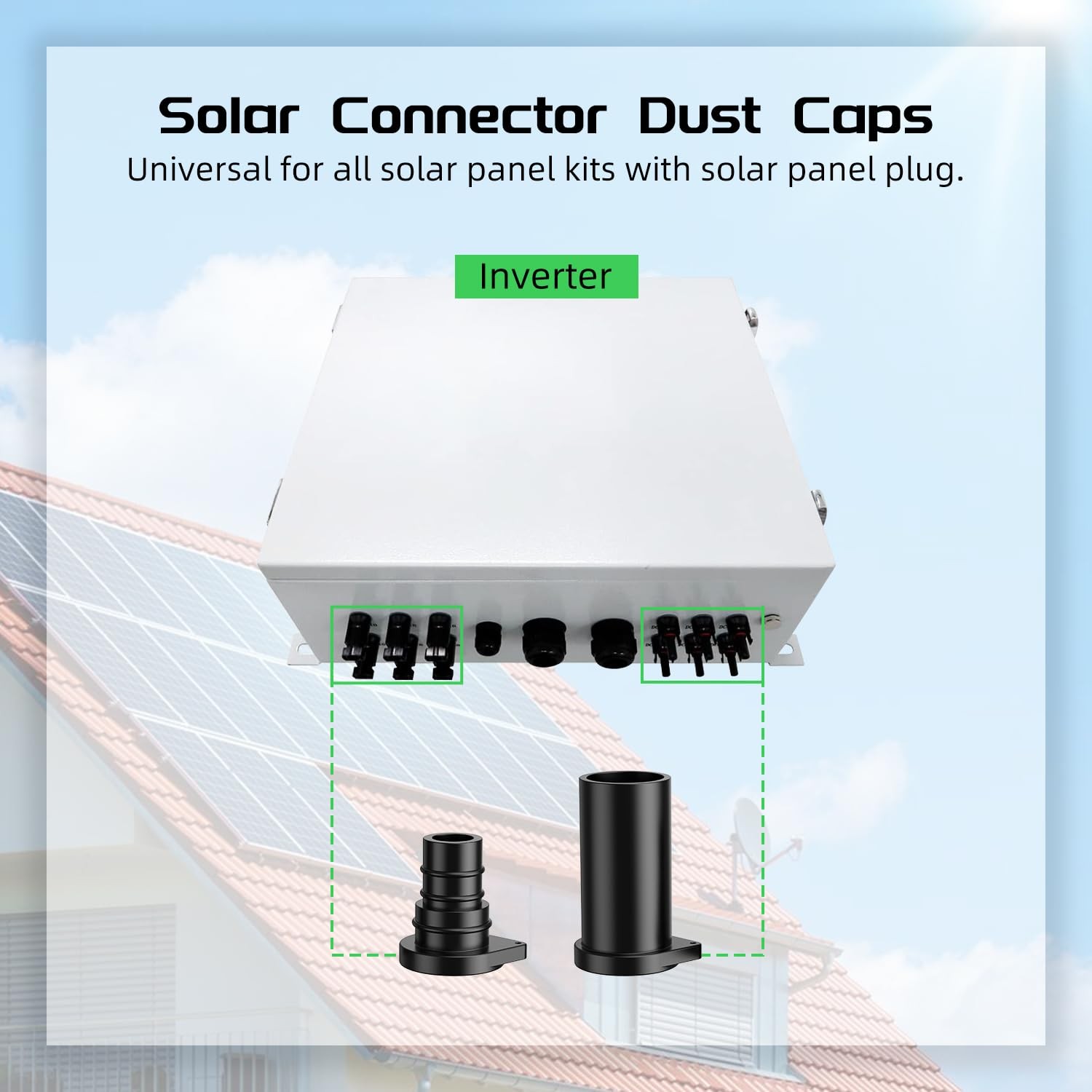Bateria Power 12 Pairs Solar Connector Caps, IP68 Weather Resistant Dust Male…