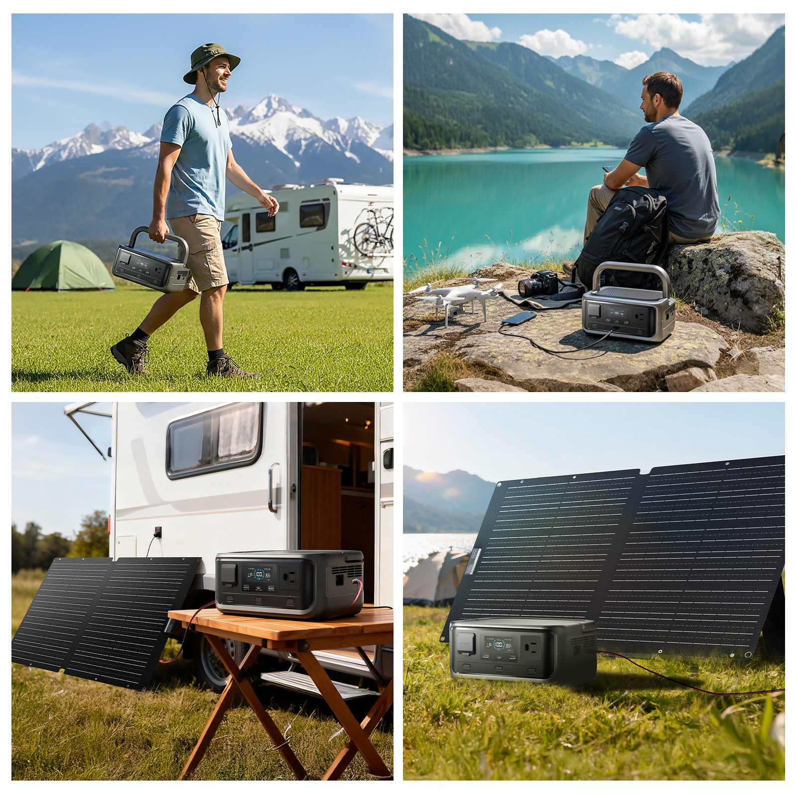 ALLPOWERS 600W 299Wh LiFePO4 Solar Generator Battery With 140W Solar Panel MPPT