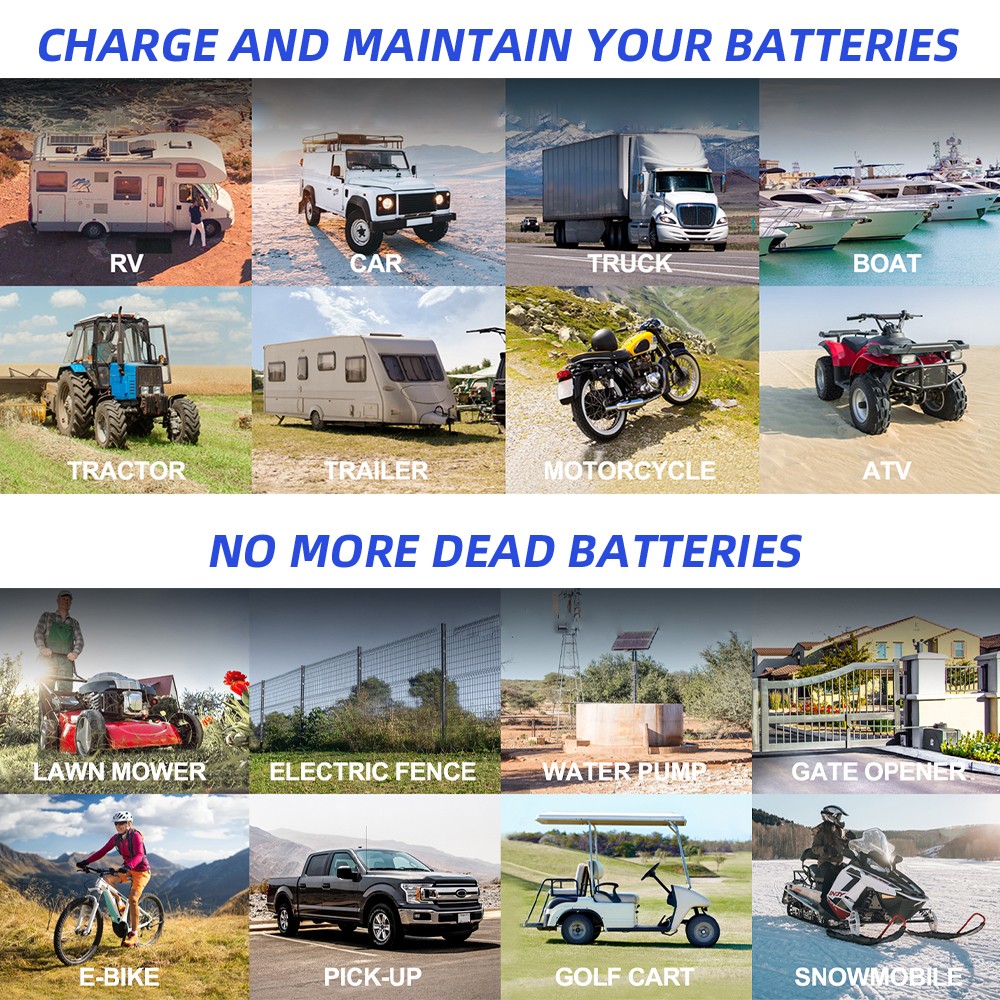 12V Solar Trickle Charger 30W Solar Panel w/Controller Car RV Battery Maintainer