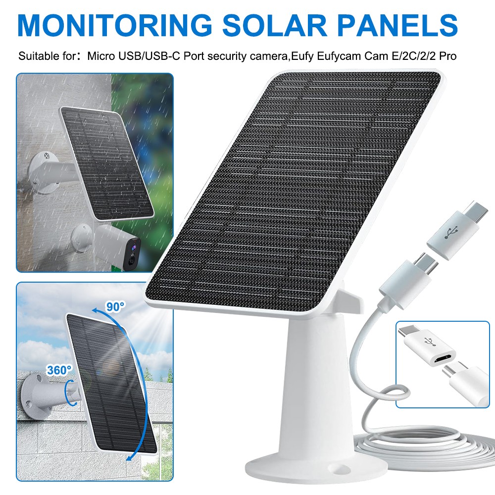 4W Outdoor Solar Panel for USB Power CCTV Camera Security Cam Battery Charger 5V