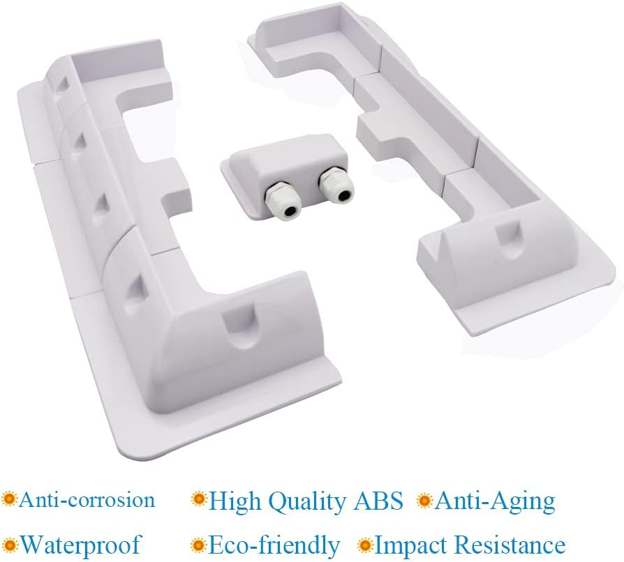 Solar Panel Mounting Brackets ABS Corner Bracket Kit 7PCS, Drill-Free Widely Use
