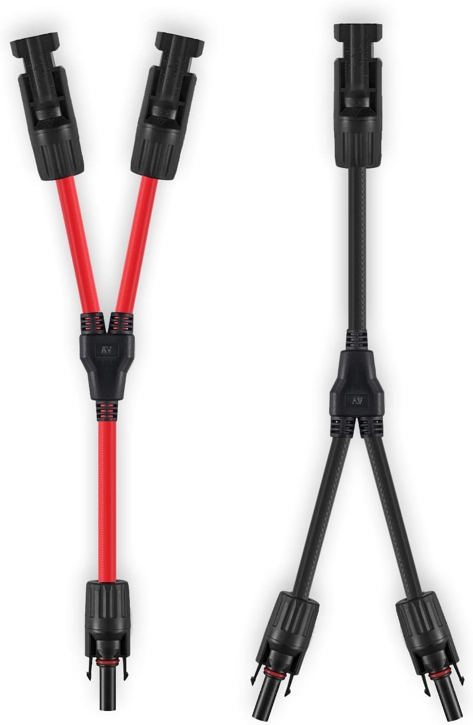 Solar Connectors Y Branch Parallel Adapter 10AWG Cable for Solar Panel Red Black