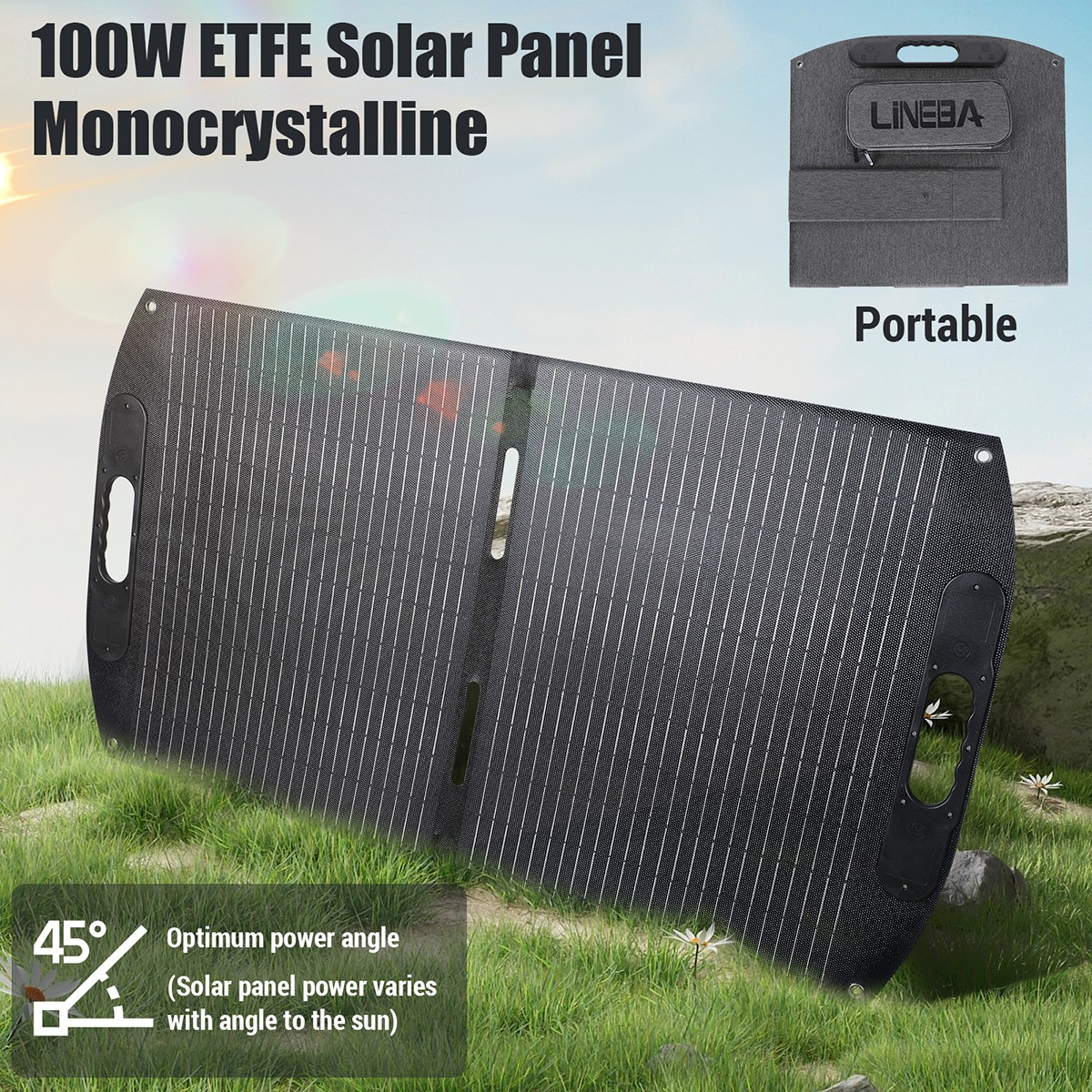 110W Portable Solar Panel Foldable IP65 Certified with Carry Case for RV Camping