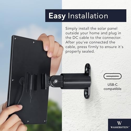 Solar Panel Compatible with Ring Spotlight Cam/Plus/Pro Battery, 1 Pack Black