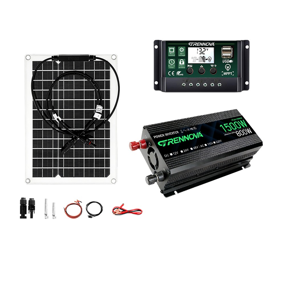 Grennova 1500W Complete Set Plug and Play Real 12V To 110V/220V Power Inverter-