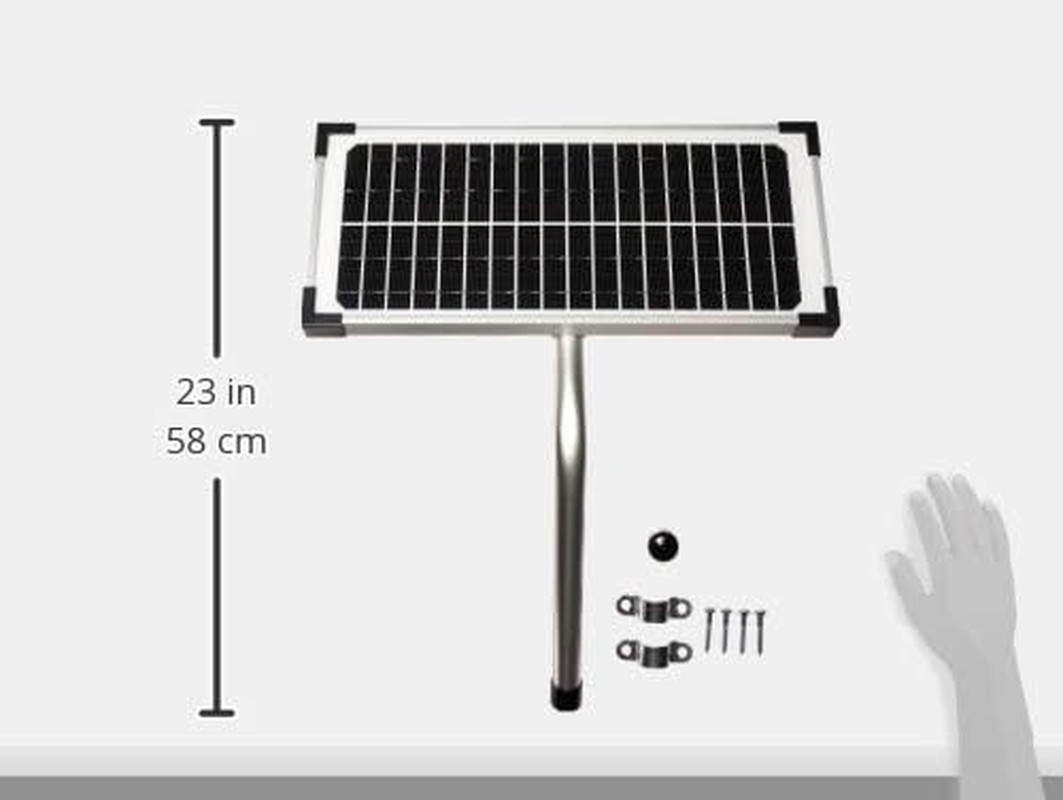 10 Watt Solar Panel Kit (FM123) for Automatic Gate Openers,Black Cell
