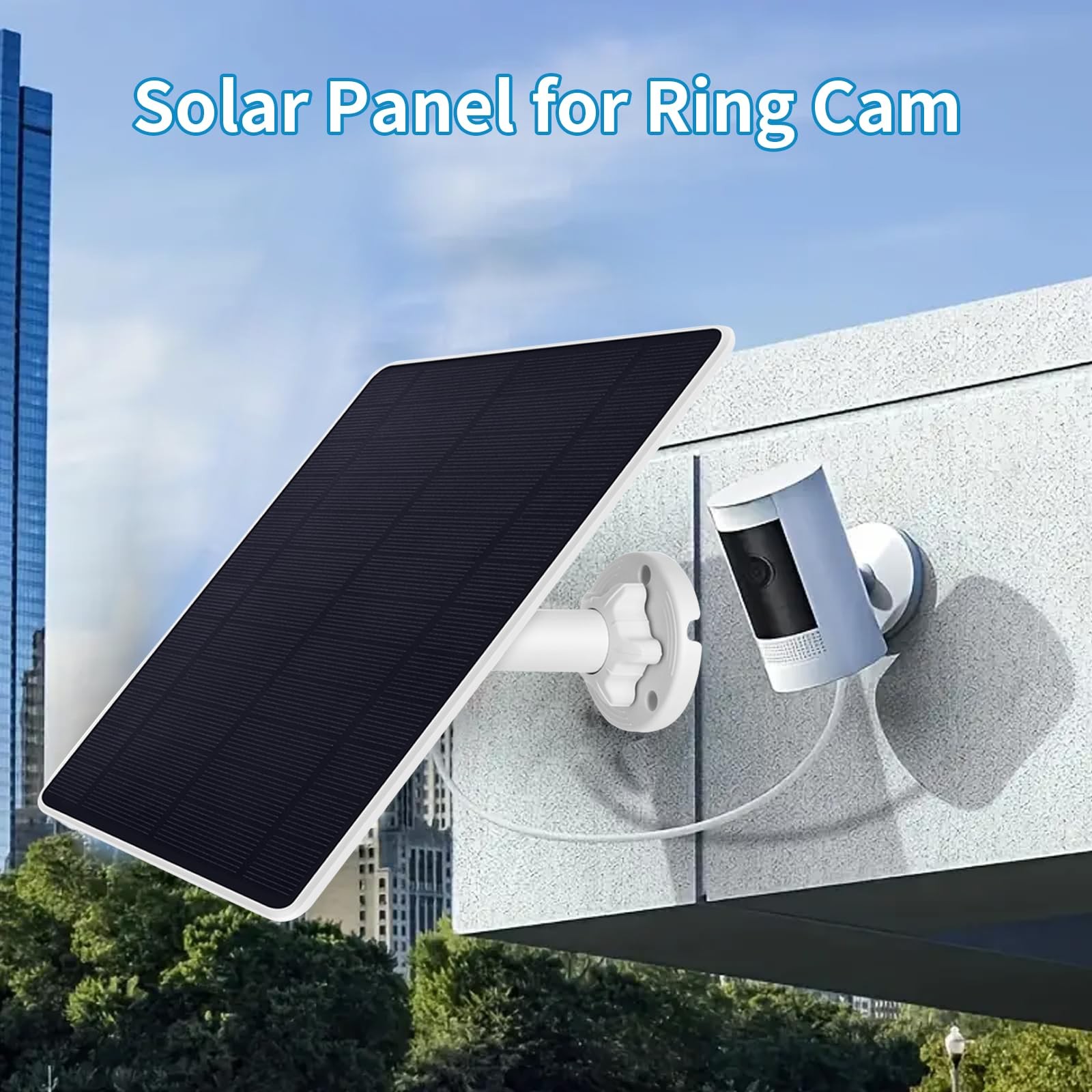 Ring Camera Solar Panel Charger, Compatible with Stick Up Cam, Stick Up Cam Pro,