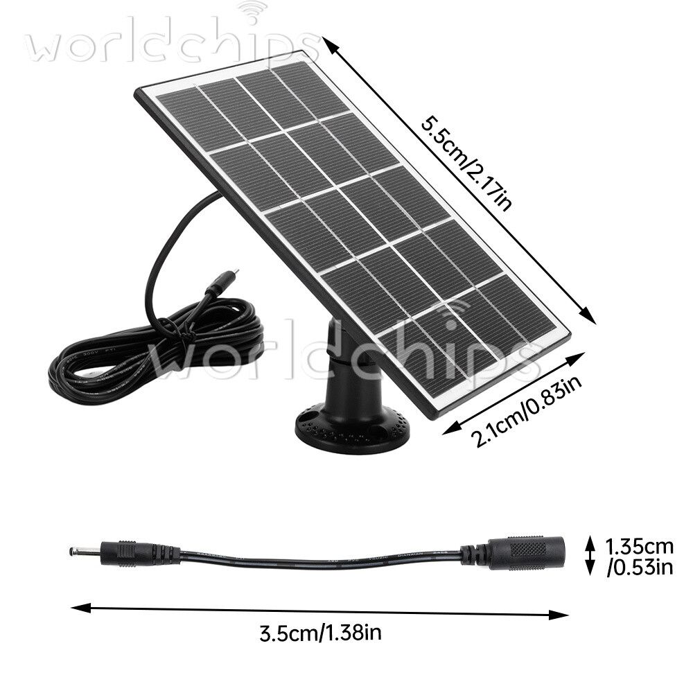 8W 5V Microcrystal Solar Panel + Mounting Bracket For Security Camera Water Pump