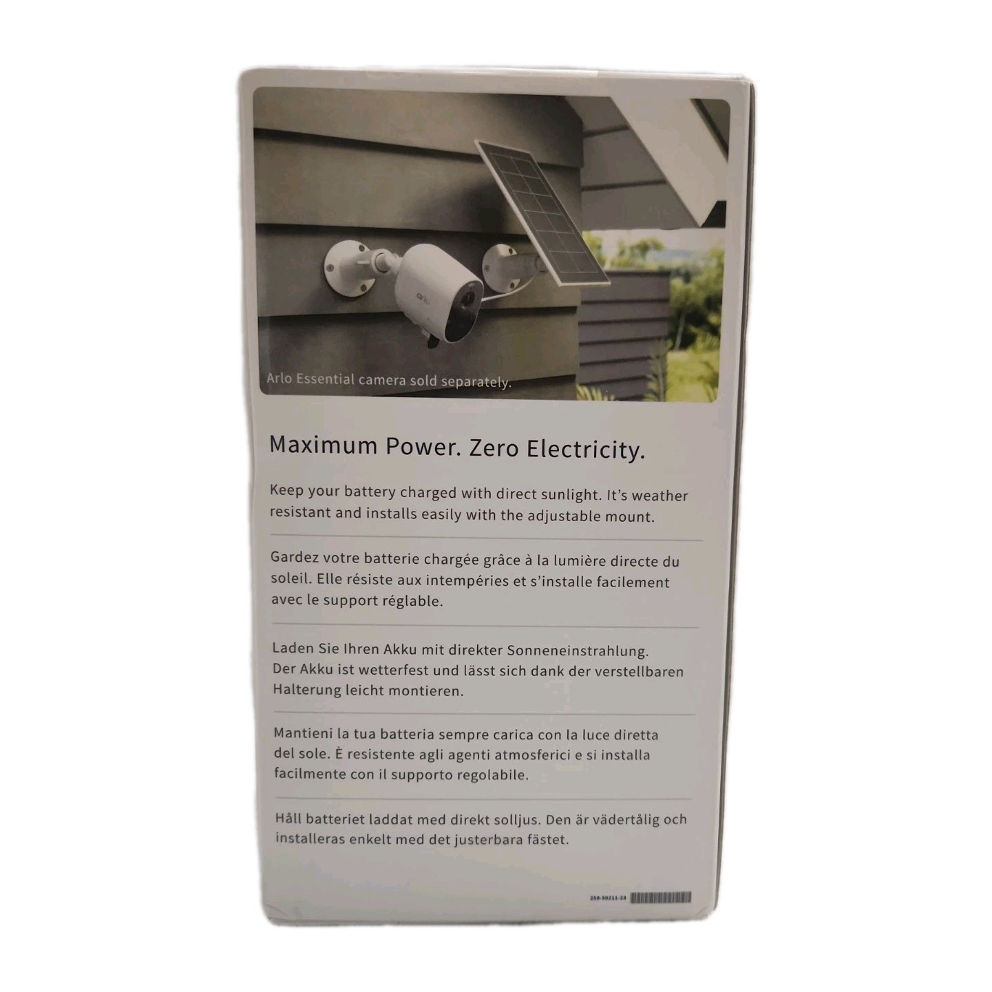Arlo Essential Solar Panel Charger VMA3600 Micro USB Cable Model [BRAND NEW]