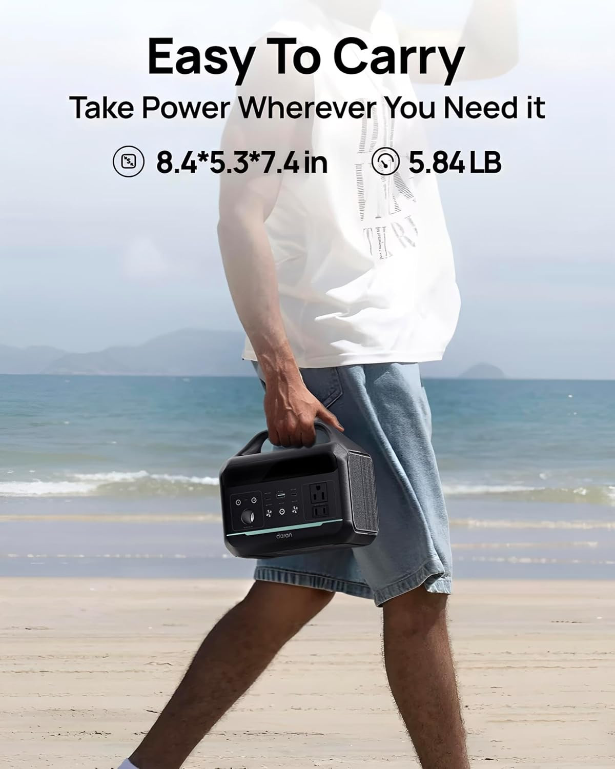 Portable Power Station 300W, 192Wh Large Power Bank with 110V AC Outlet, Lifepo4