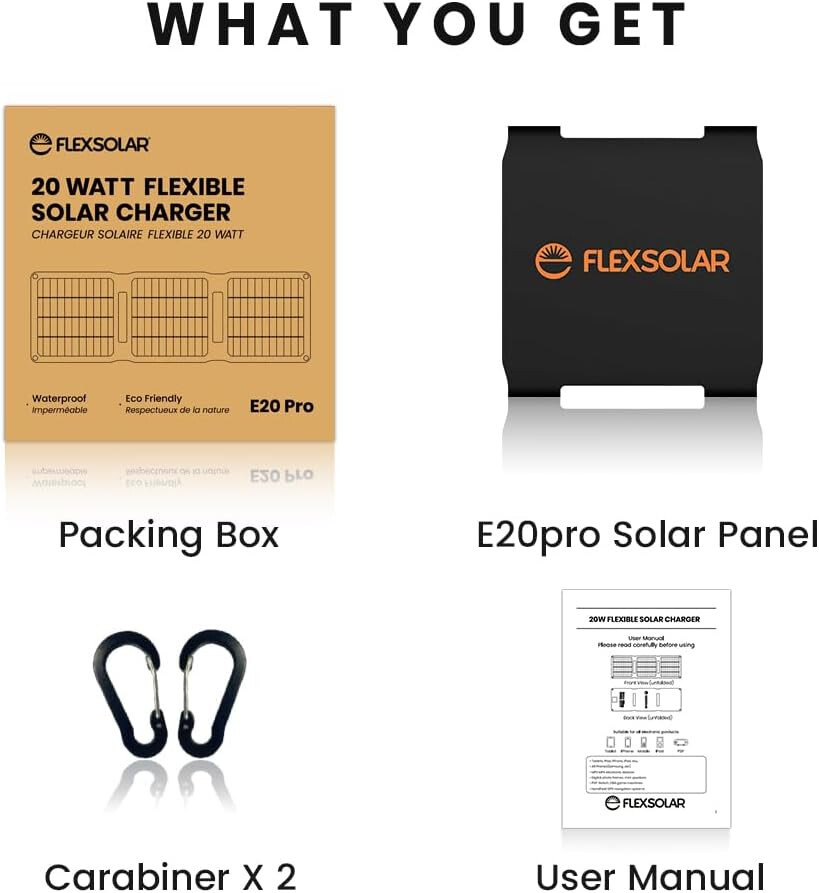🔥20W Solar Panel Charger 5V USB-A USB-C Output Portable Foldable Small Pro💥