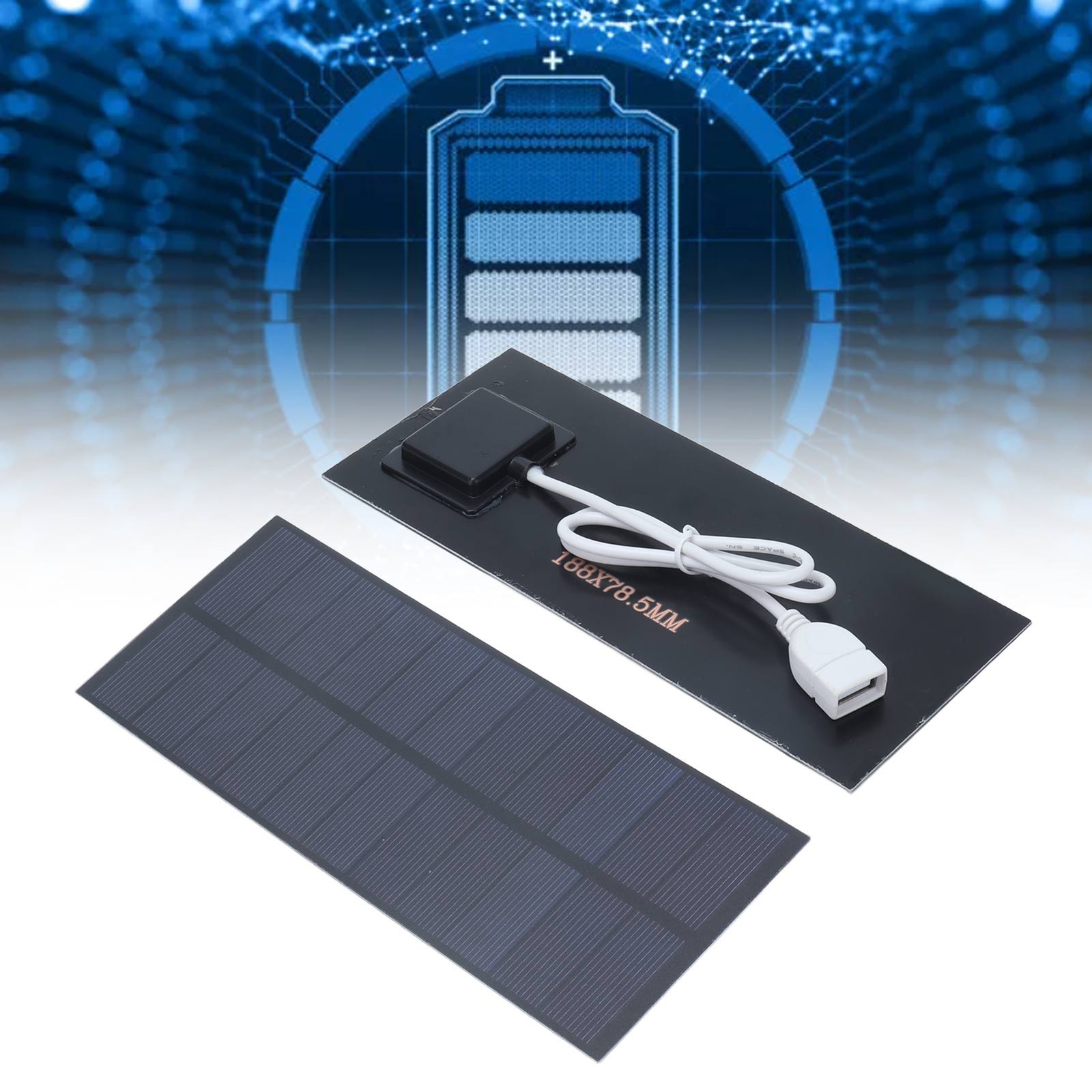 2.5W Solar Panel 188×78.5mm Solar Charging Board 3.7V‑5V Battery Charger Portabl