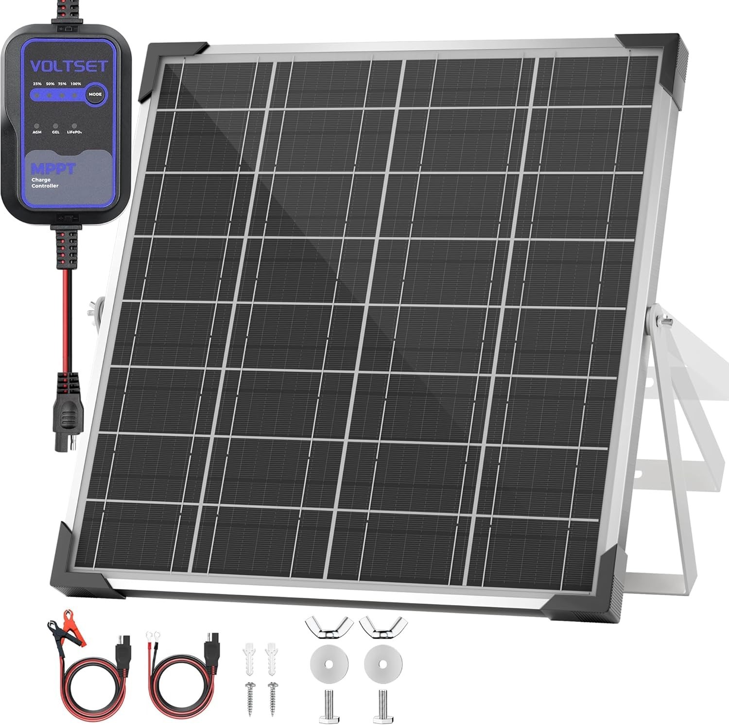 Solar Panel Kit 20W 12V with MPPT Controller, Solar Battery Trickle Charger M…