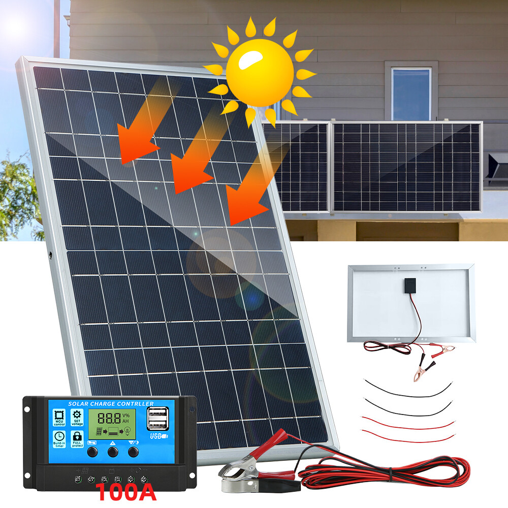 30W Solar Panel Kit 12V Battery Charger for Boat Car Camping + 100A Controller