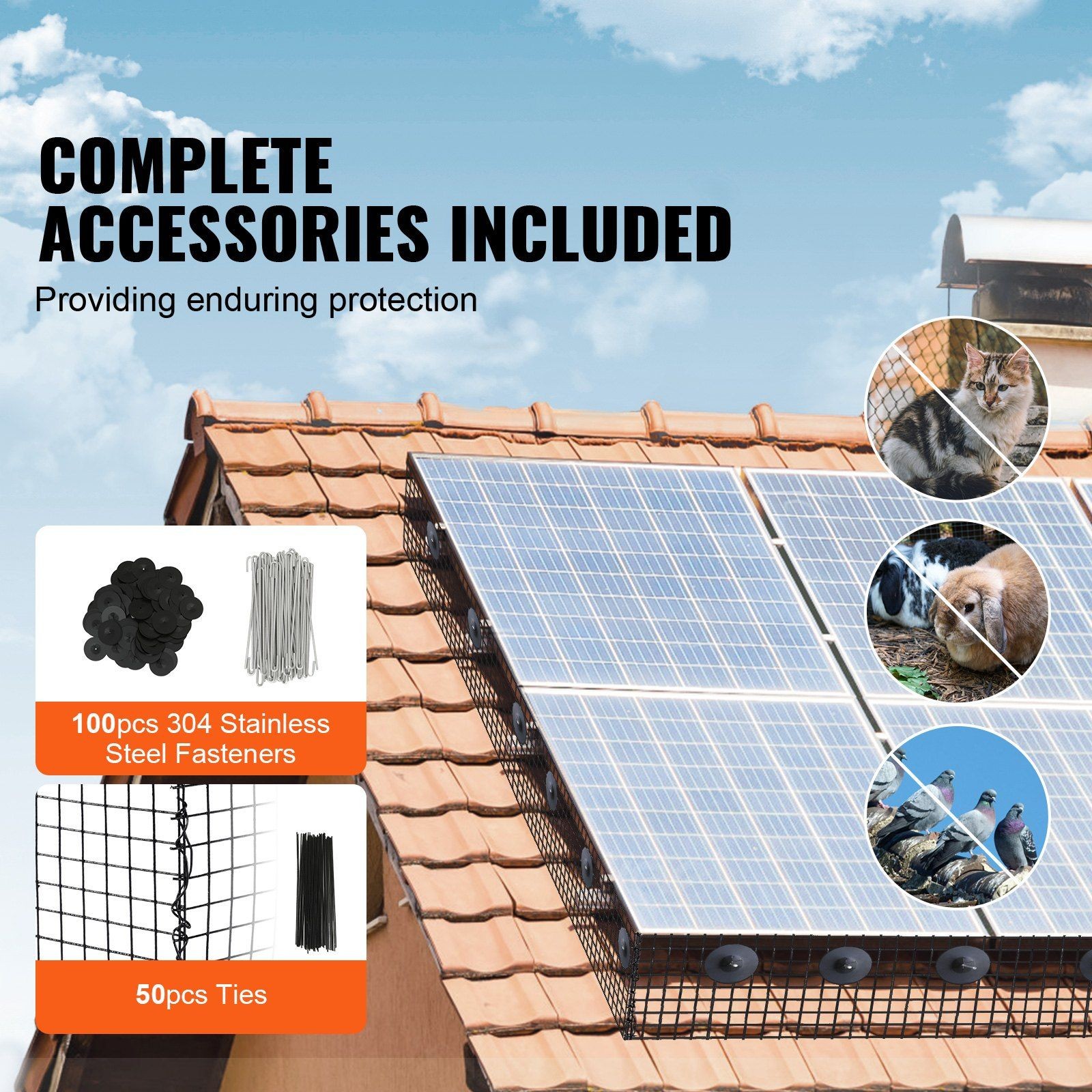 Long Lasting 1/2in Solar Panel Bird Stop 8x100ft with Plastic Coated Wire