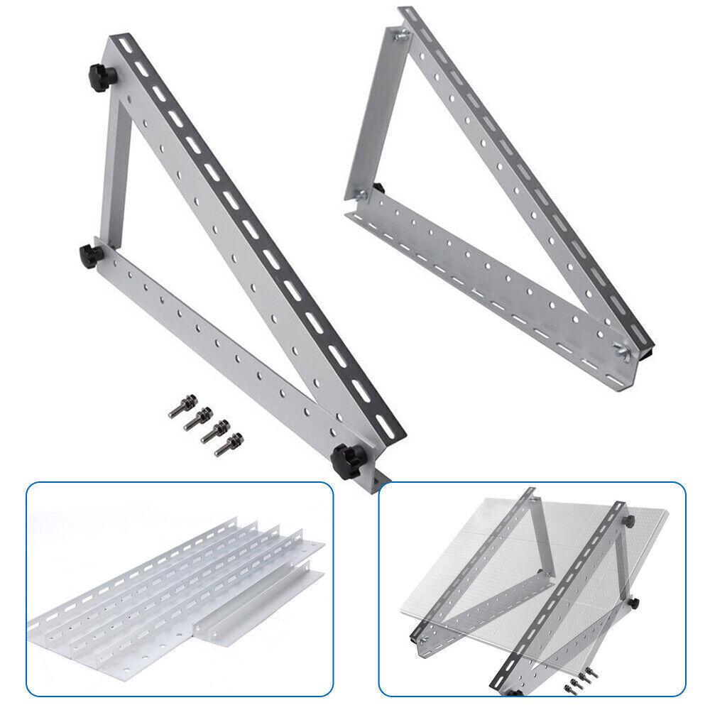2PCS X Adjustable Solar Panel RV Tilt Mounting Rack Bracket Rooftop Flat Surface