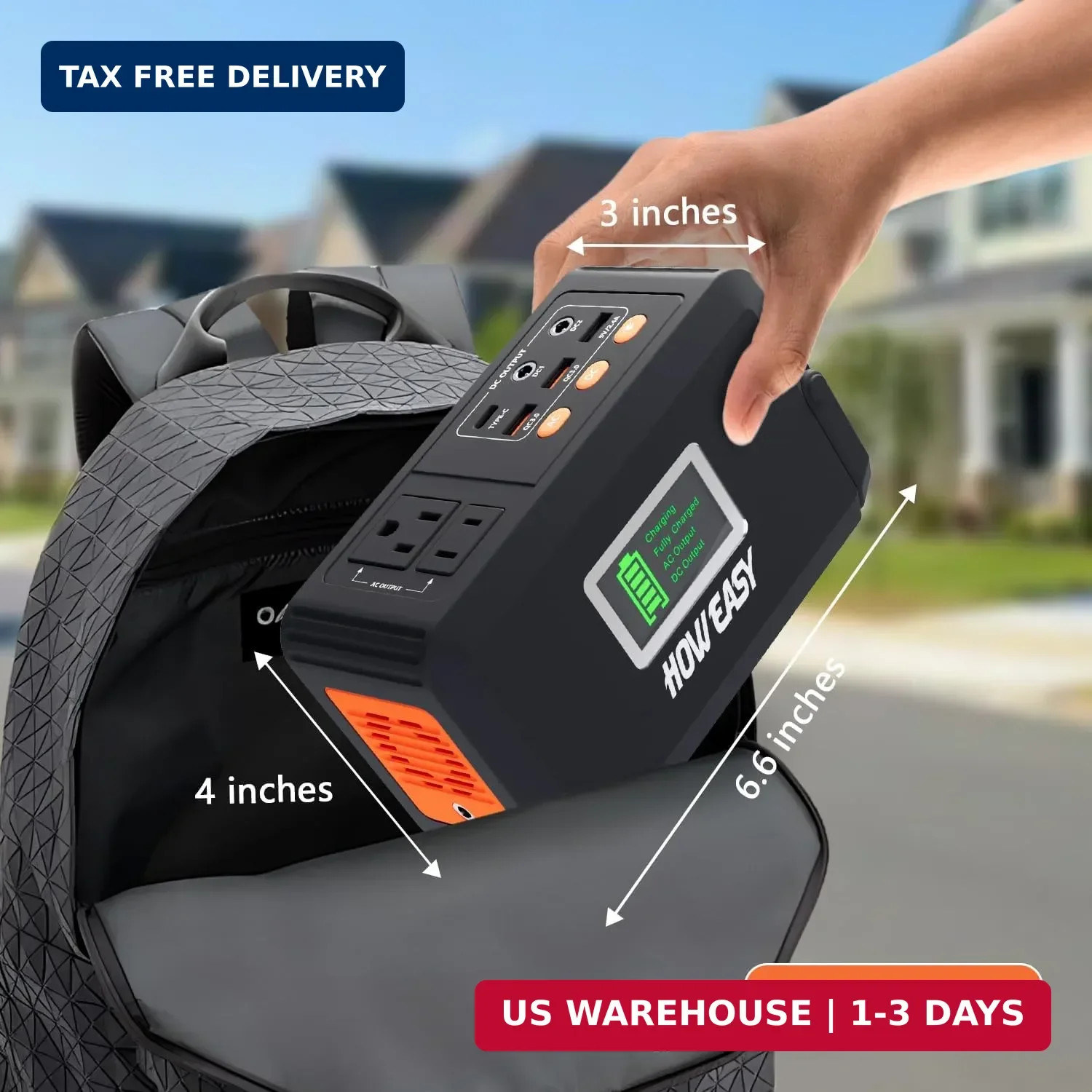 HOWEASY Portable Power Station,120W(240W Peak) Solar Generator,88Wh Lithium Batt