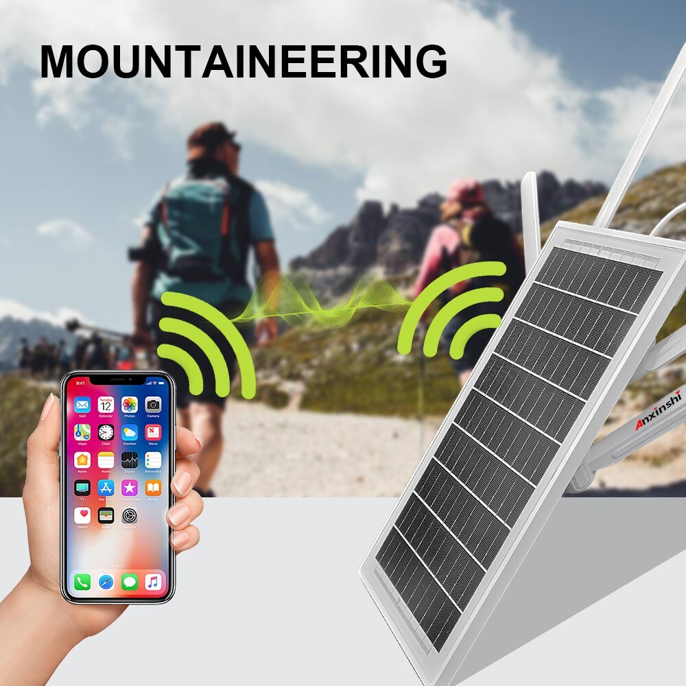 Multi-band 4G SIM solar panel router 10*18650 battery support 4G/ network port