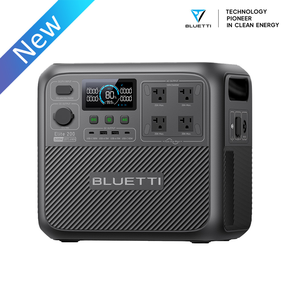 BLUETTI Elite 200V2 2600W 2073Wh Portable Power Station for RVs/Road Trip/Backup