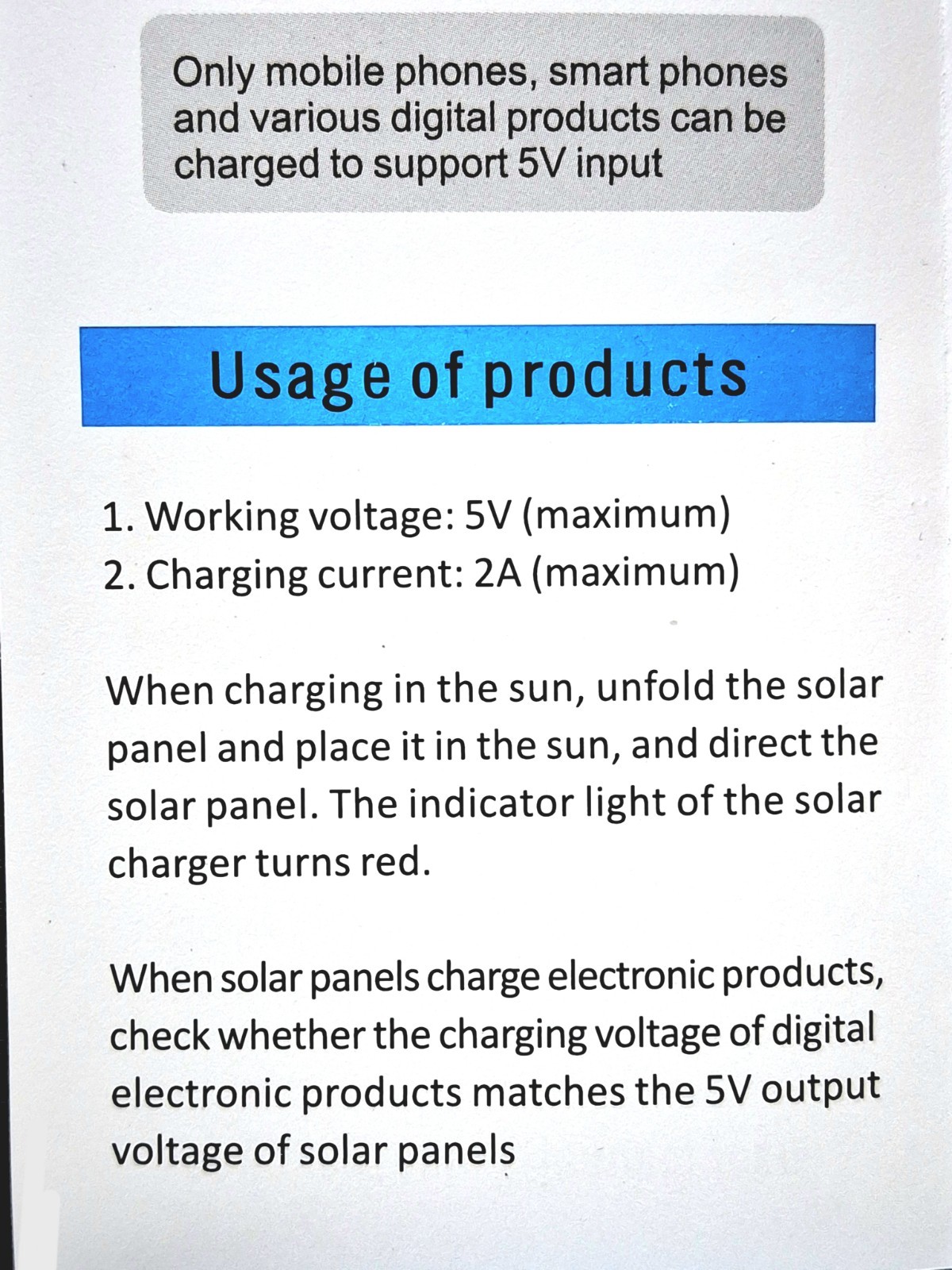 Folding Solar Panel – USB Phone & Power Bank Charger, Camping, Backpacking