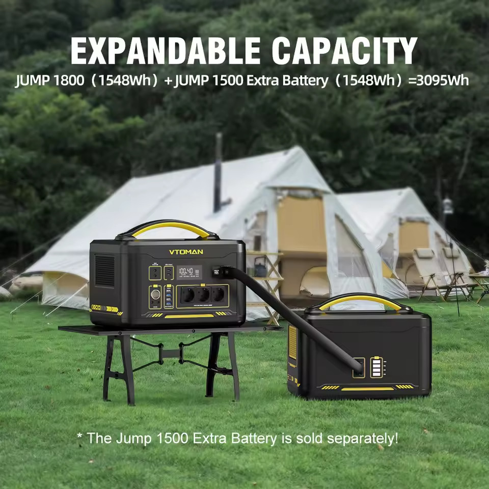 Jump 1800 Portable Power Station 1548Wh LiFePO4 Solar Generator 1800W Home Campi