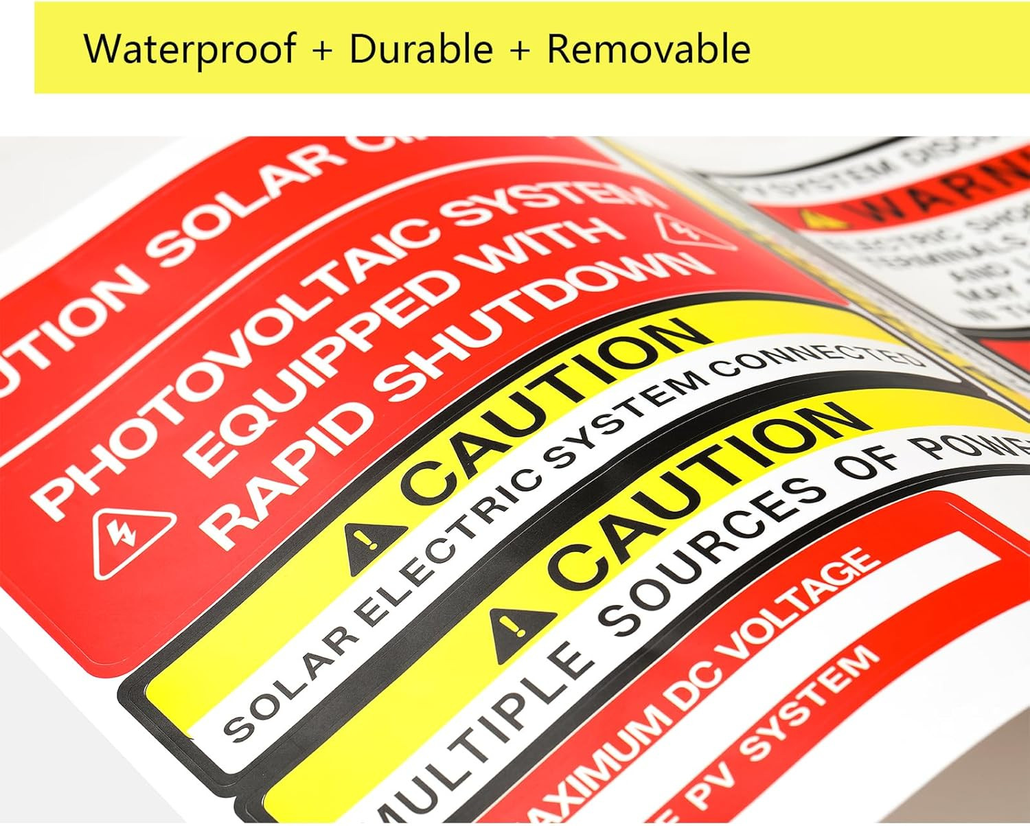 48 Pack PV Solar System Install Label Kit,Photovoltaic Safety Stickers,Photov…
