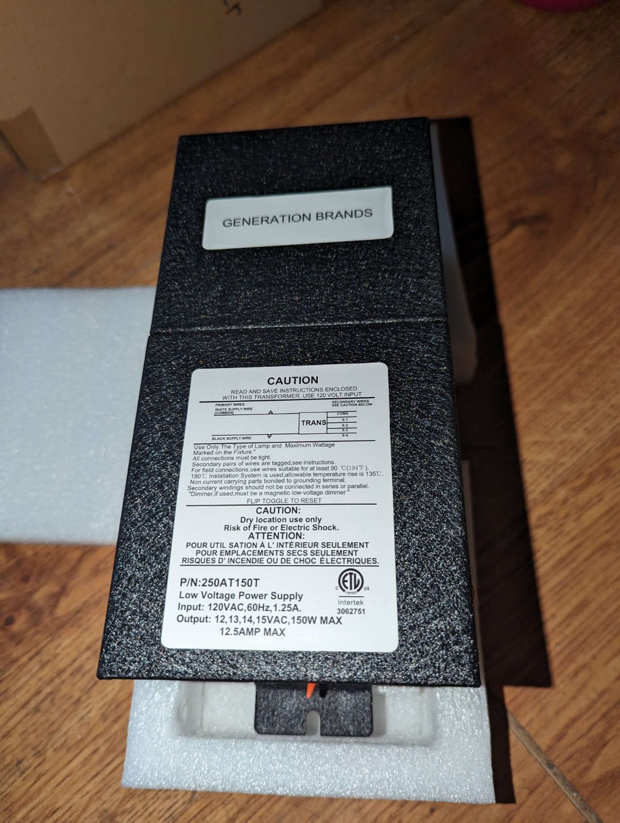 Tech Lighting 700 AT 150T Black Transformer At 150W- XFMR Only 12.5 Amp Max