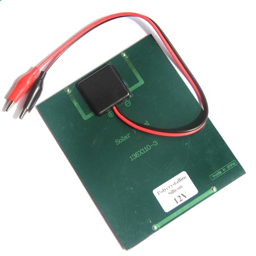 Compact 2W 12V Solar Panel DIY Charger Board with Clip for Camping Use