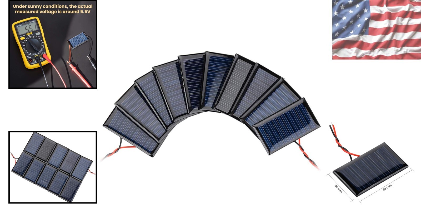 10Pcs Mini Solar Panels 5V 30mA – DIY Kit for Creative Solar Energy Projects
