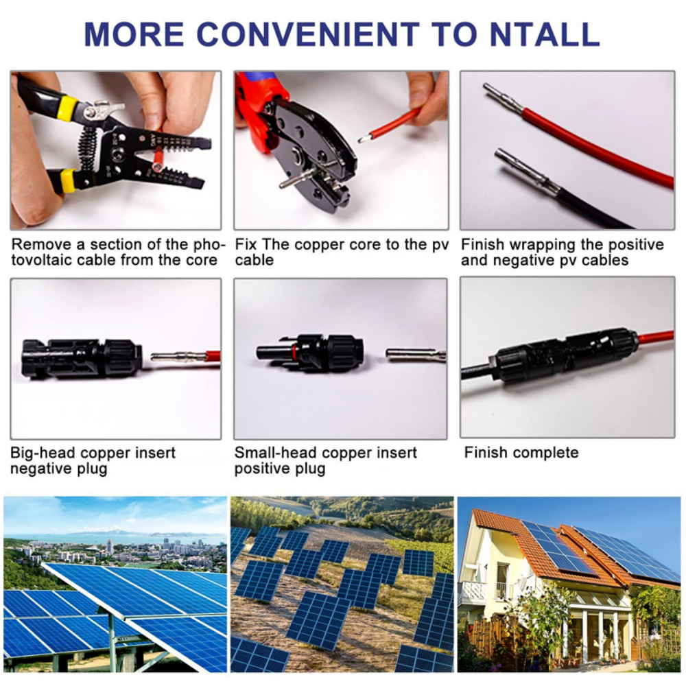 43Pcs Solar Crimper Tool Kit for Connecting Solar Panel Cable Wire Connector Kit