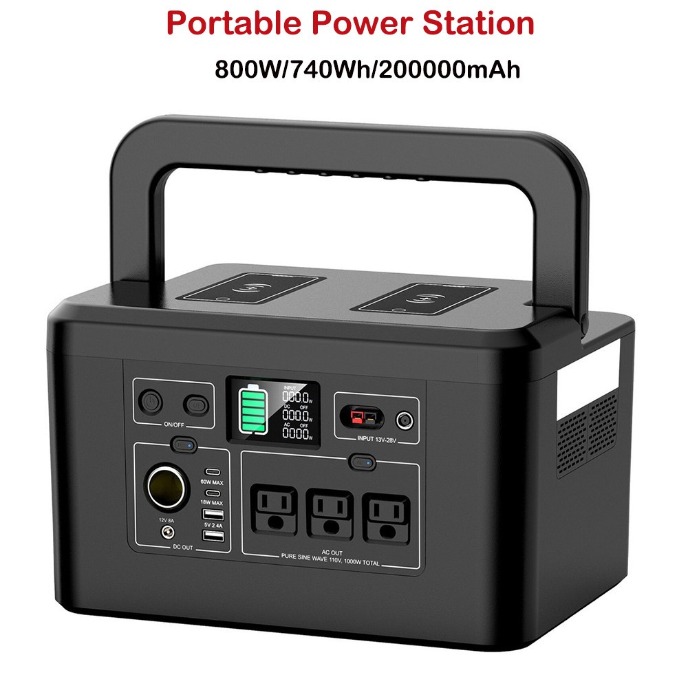 800W Portable Power Station 740Wh Solar Generator Battery Backup Laptop Charger