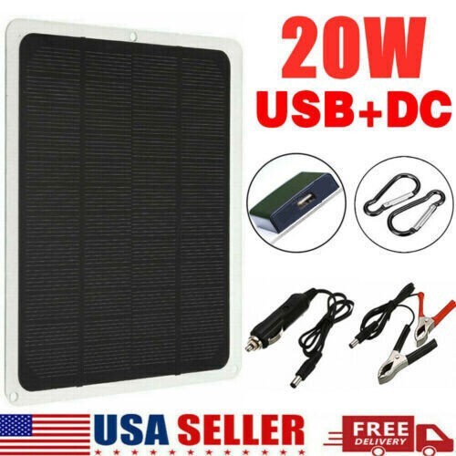 20W 12V Solar Panel Kit,Solar Battery Trickle Charger +10A PWM Charge Controller