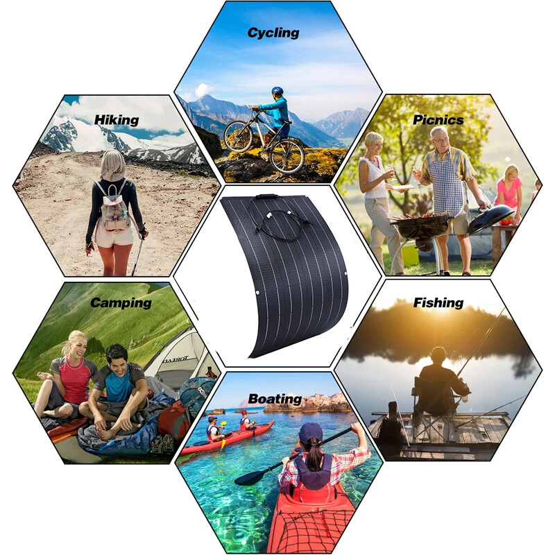 800W Flexible Solar Panel Mono 12V Home RV Boat Camping Power Battery Charging