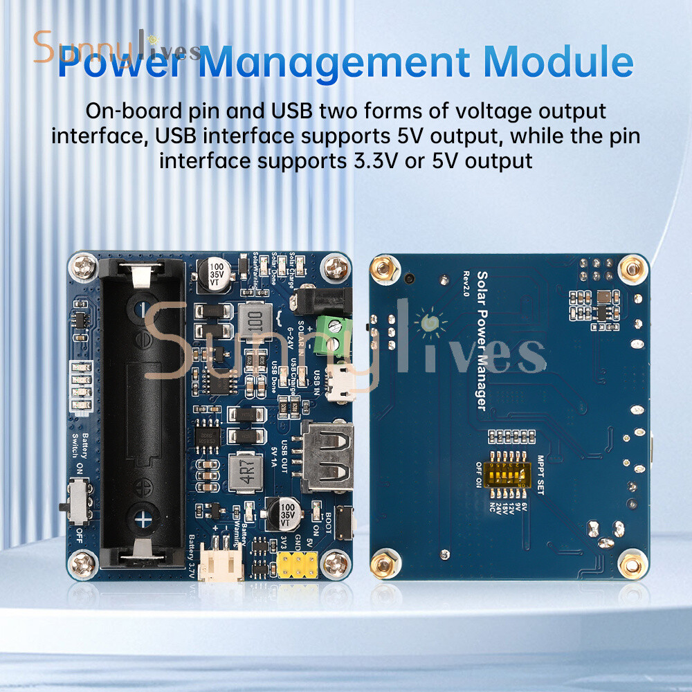 6V~24V Solar Panel Power Management Module Support MPPT 850mAh Li-ion Battery
