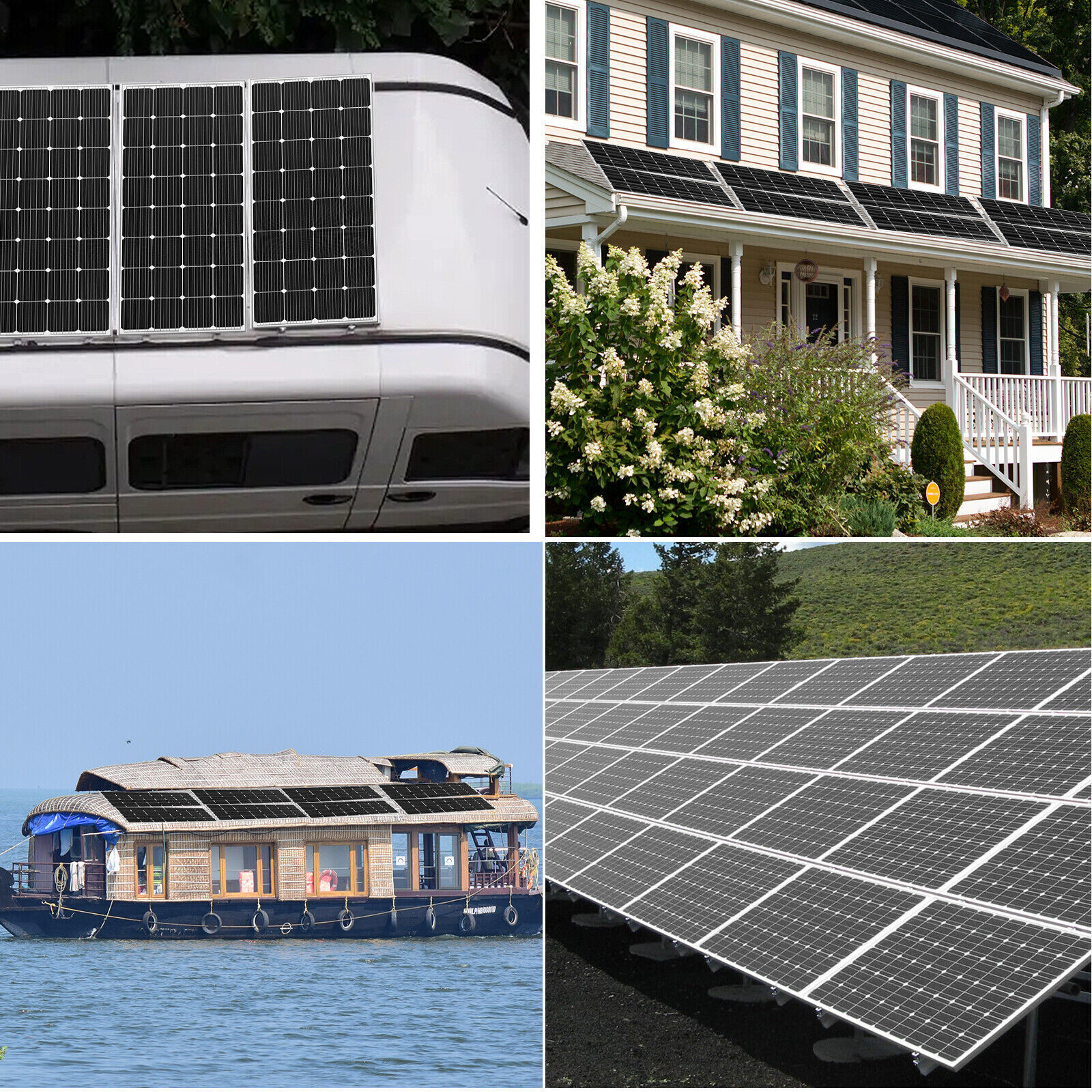 300W Mono Solar Panel 12V Car/RV/Home/Boat RV PV Battery Power Charge OffGrid