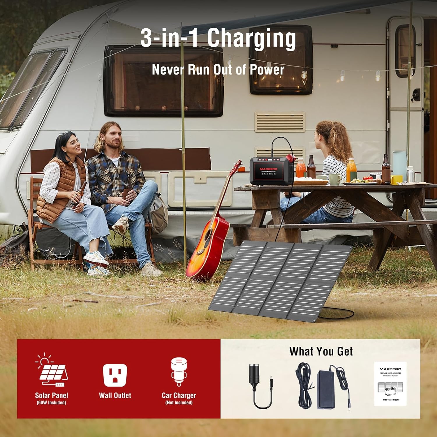 MARBERO 237Wh Solar Generator with 60W Panel