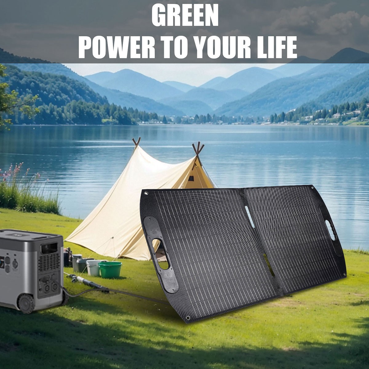 110W Portable Solar Panel Foldable IP65 Certified with Carry Case for RV Camping