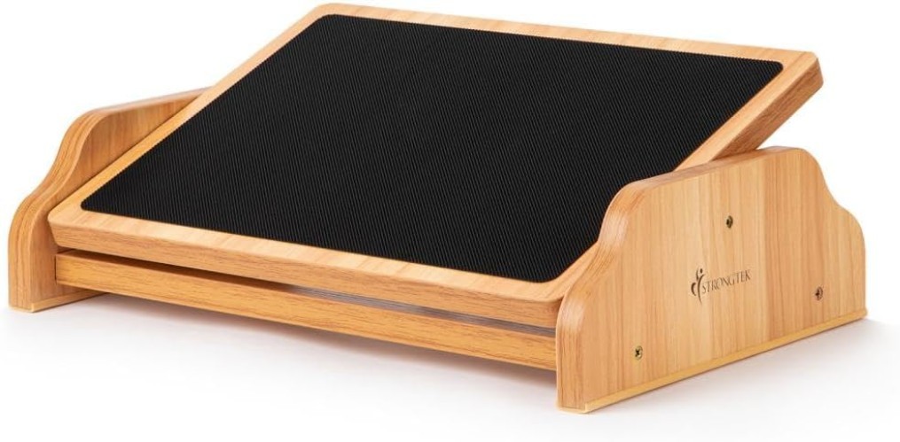 Ergonomic Rocking Foot Rest for Under Desk, Adjustable Foot Stool with Non-Sl…