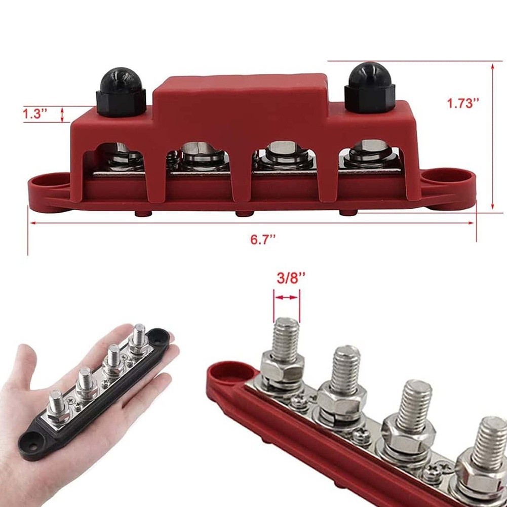 12V Busbar ABS Plastic Housing Zinc Alloy Components Pure Copper Conductor