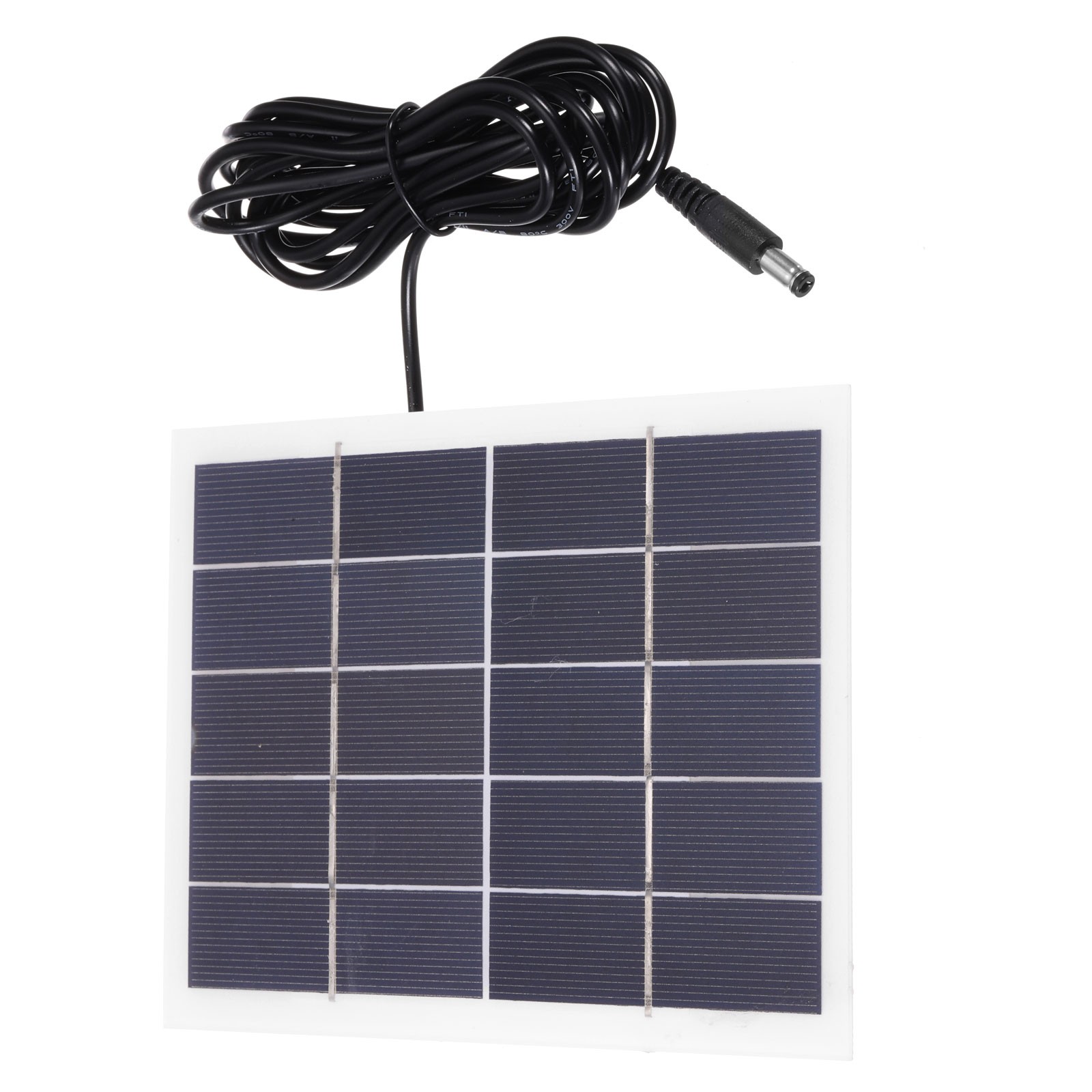 5V 3W 0.6A Mini Solar Panels, 3.1m Wire DC Connector Polycrystalline Solar Cell