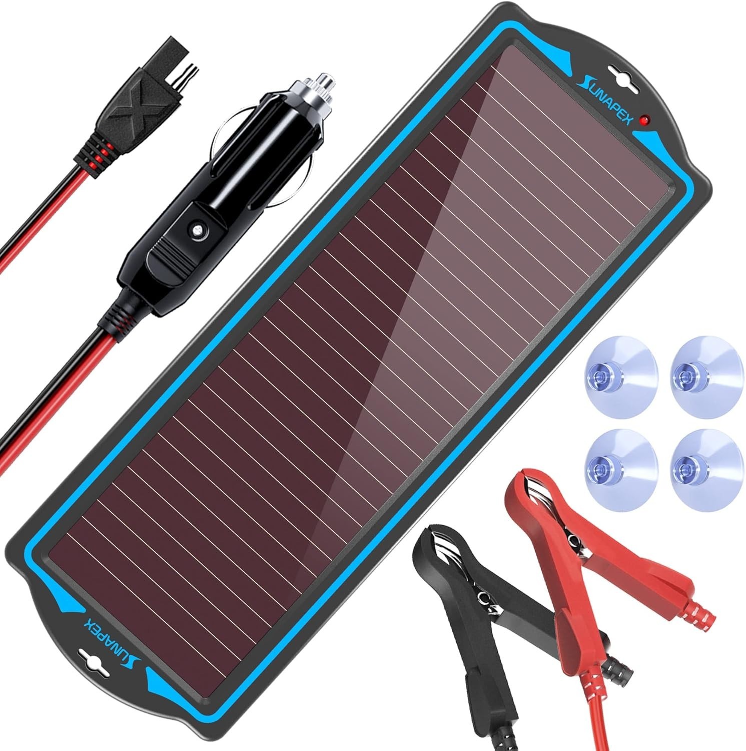 Compact Solar Battery Charger, 1.8W Panel for Automotive and Marine Applications