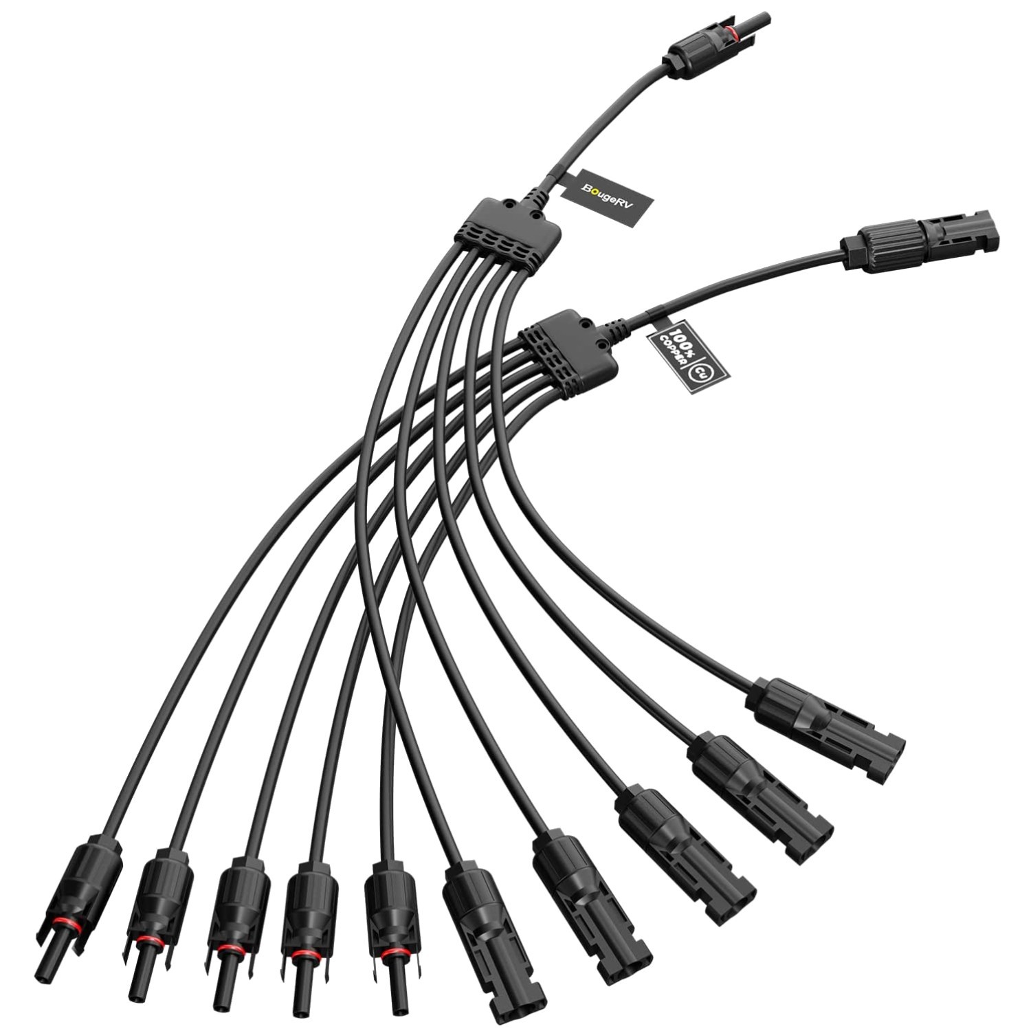 Solar Panel Y Connector Set 5 to 1 Male/Female Cables