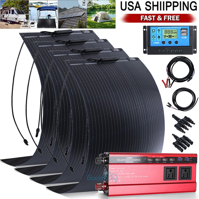 100w 200w 400w Mono Semi-flexible Off-Grid Solar Panel Kit for RV Camping Home