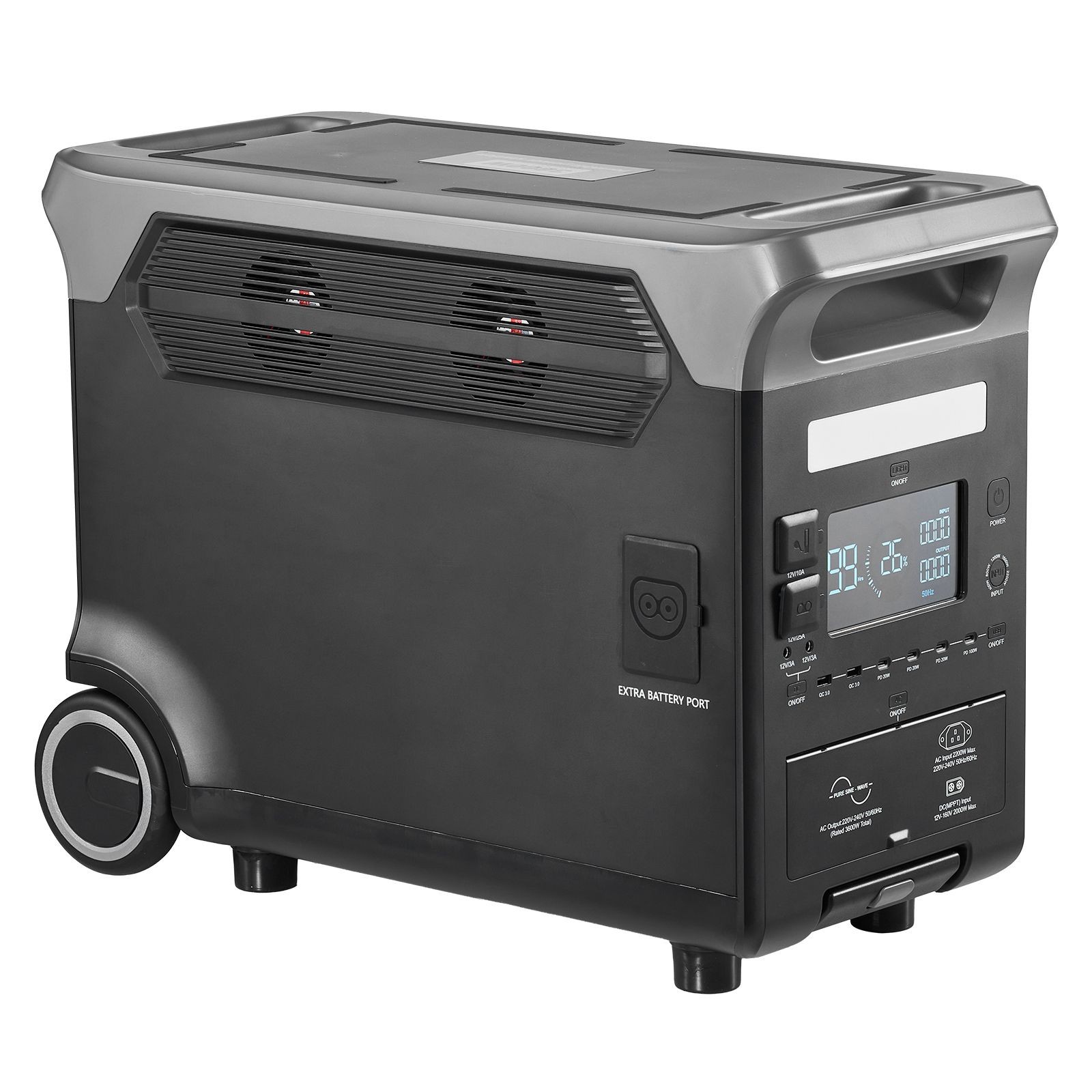 3600W 3840Wh LiFePO4 Power Station Expandable Camping
